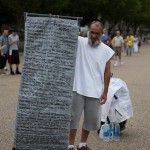 Ein Demonstrant vor dem Weissen Haus